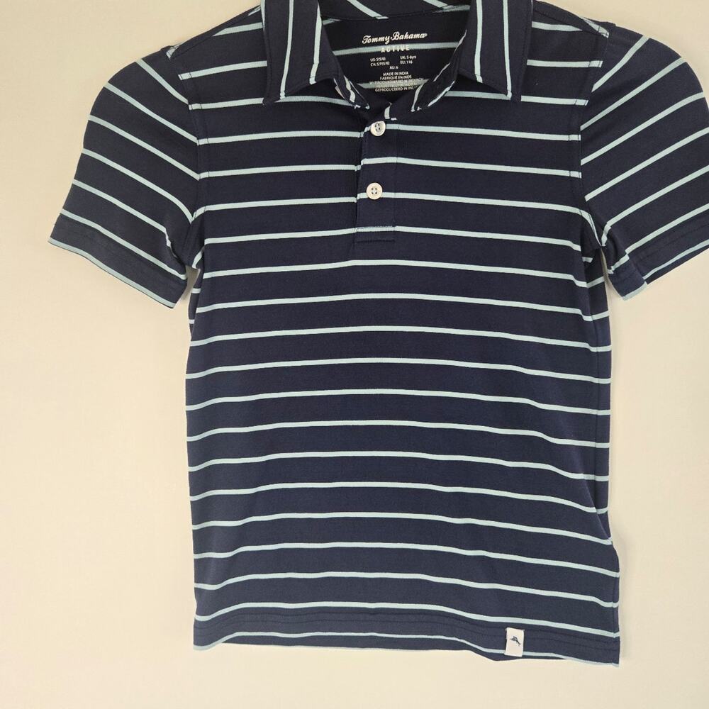 Tommy Bahama Boys Striped Short Sleeve Polo Shirt – Pre-Owned, Size Small 5/6